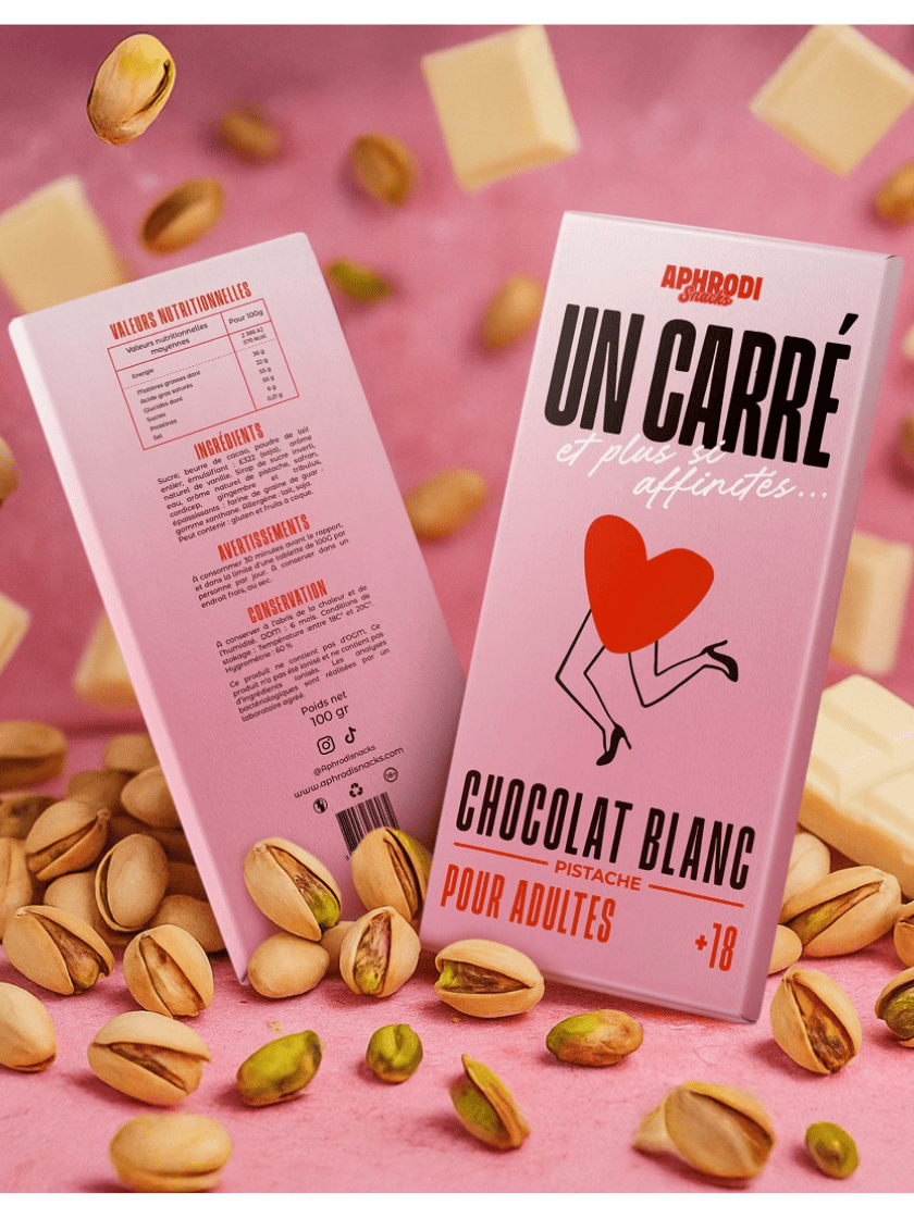 Chocolat Aphrodisiaque Blanc & Pistache | Aphrodisnacks